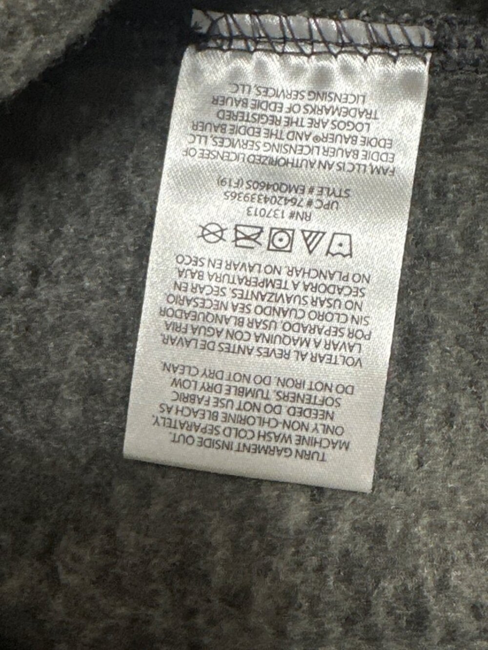 Eddie Bauer Mens Heathered Gray 1/4 Zip Sweater Fleece Pullover Large - Picture 6 of 9